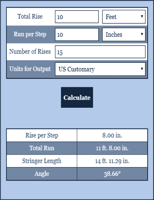 Single Stair Calculator Construction Calculator