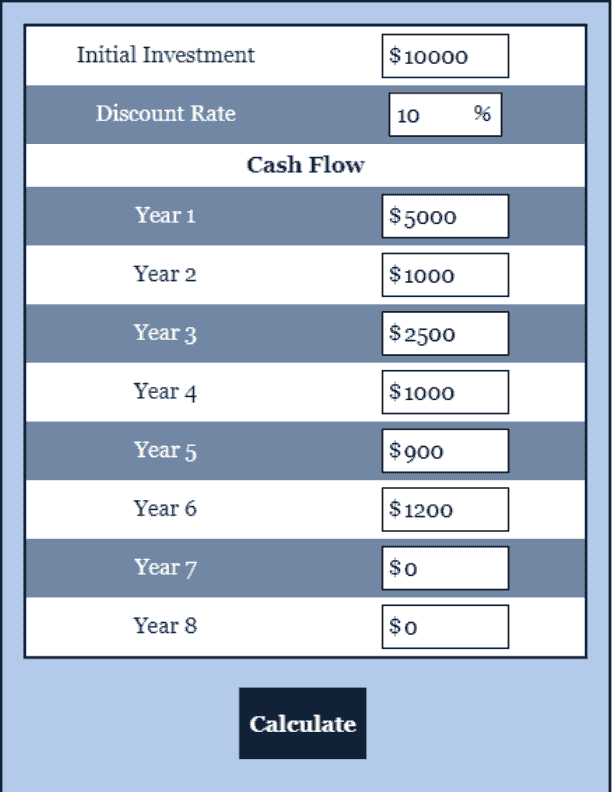 Irregular Payback Calculator Debt Calculator